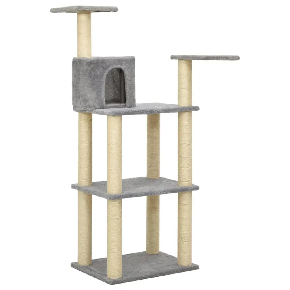 Vidaxl cat tree with sisal scratching posts light grey