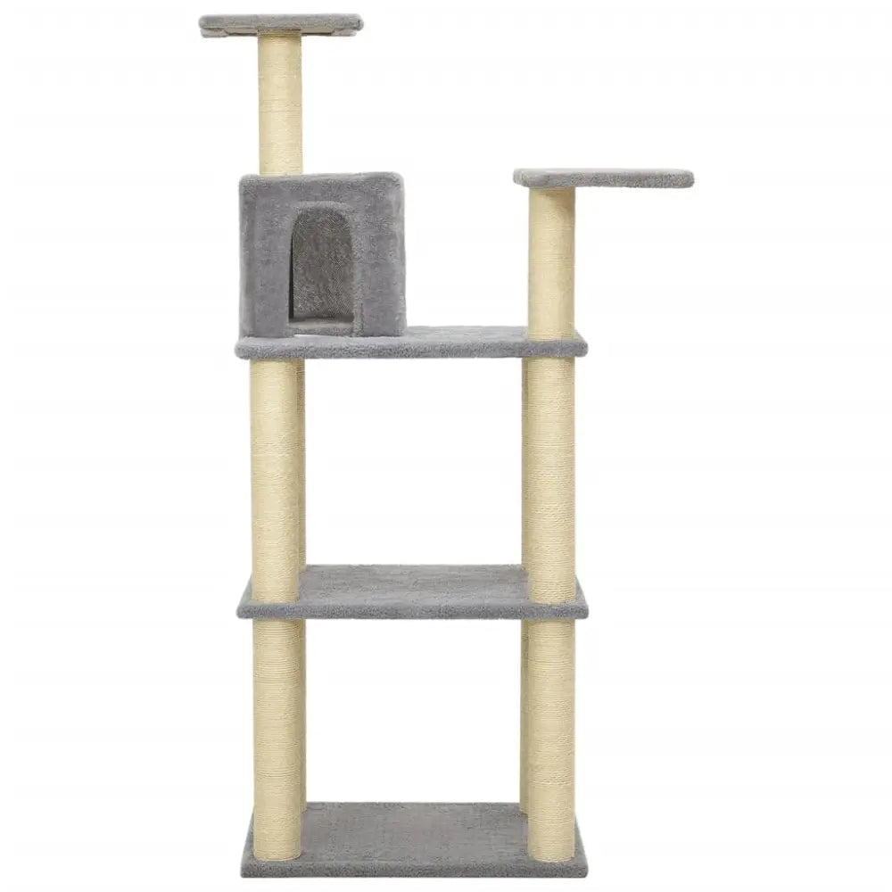 Vidaxl cat tree with sisal scratching posts light grey