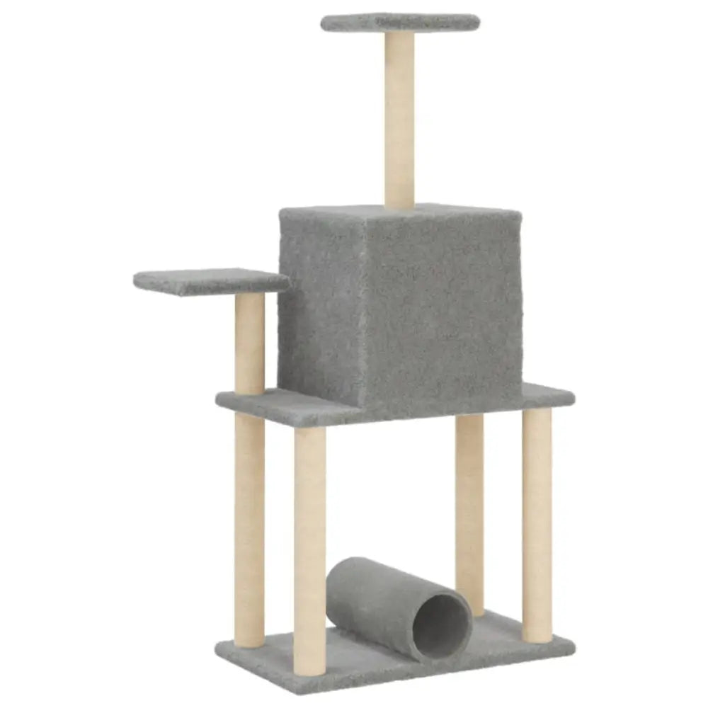 Vidaxl cat tree with sisal scratching posts light grey 122