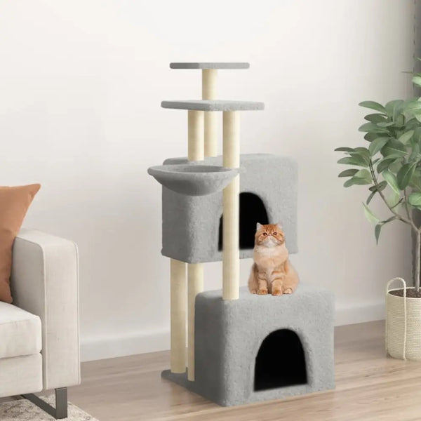 Vidaxl cat tree with sisal scratching posts light grey 122