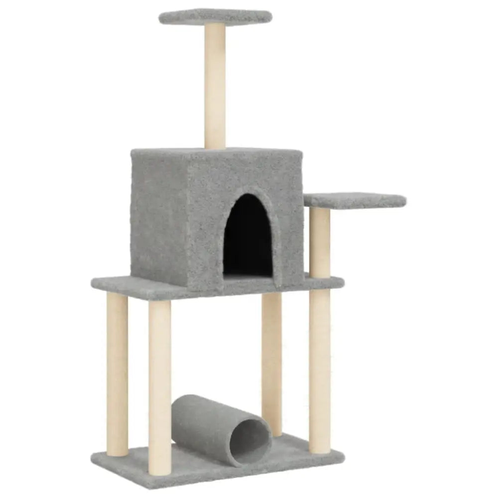 Vidaxl cat tree with sisal scratching posts light grey 122