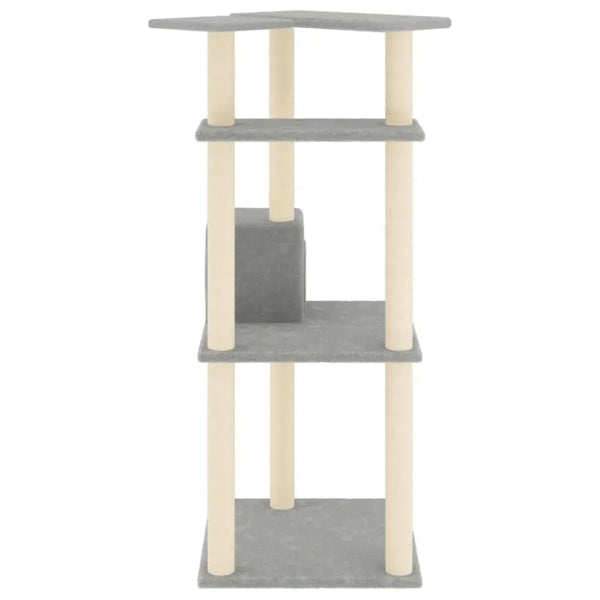 Vidaxl cat tree with sisal scratching posts light grey 123