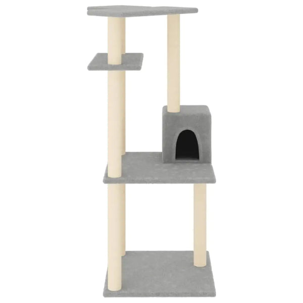 Vidaxl cat tree with sisal scratching posts light grey 123