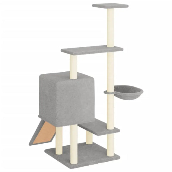 Vidaxl cat tree with sisal scratching posts light grey