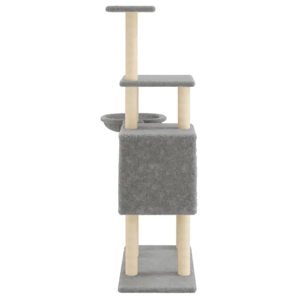 Vidaxl cat tree with sisal scratching posts light grey 131