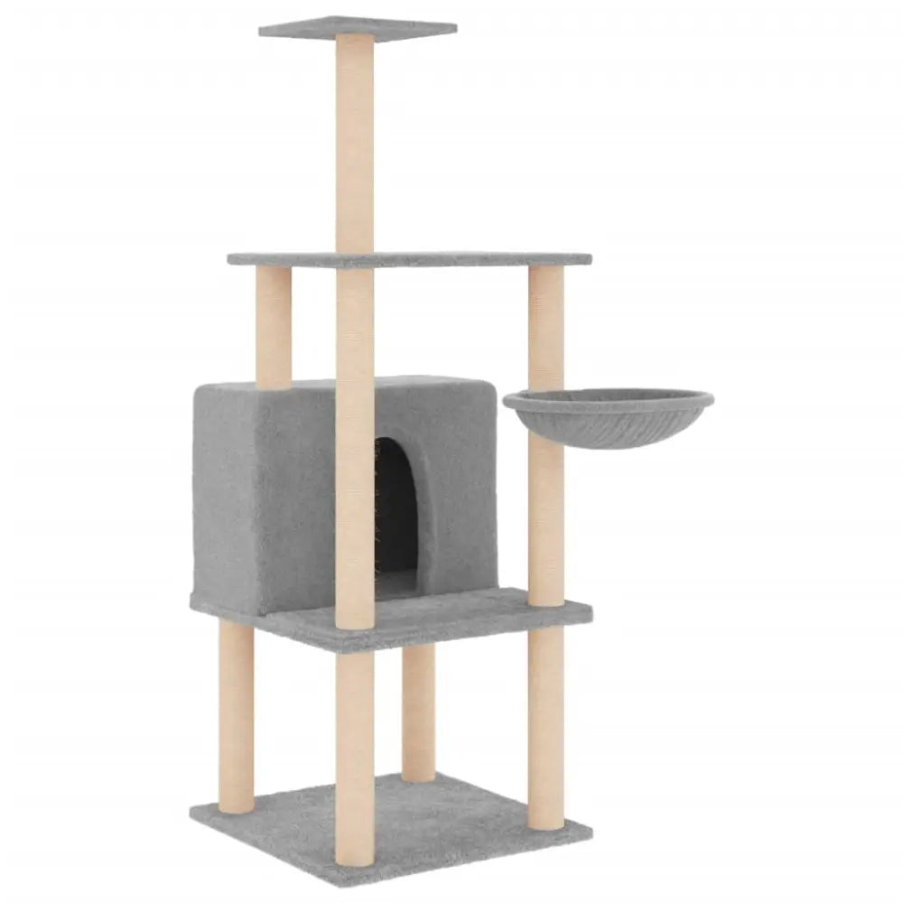 Vidaxl cat tree with sisal scratching posts light grey 132