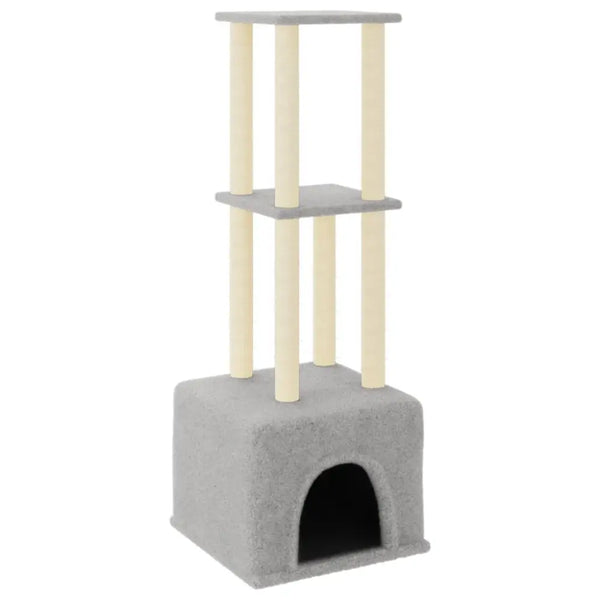 Vidaxl cat tree with sisal scratching posts light grey