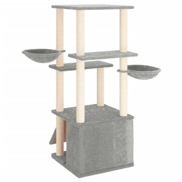 Vidaxl cat tree with sisal scratching posts light grey 133