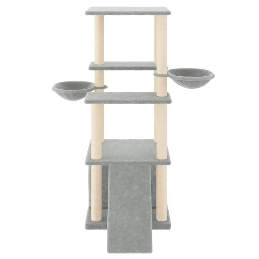 Vidaxl cat tree with sisal scratching posts light grey 133