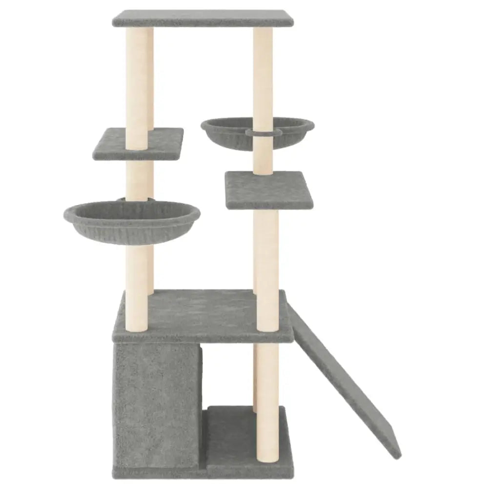 Vidaxl cat tree with sisal scratching posts light grey 133