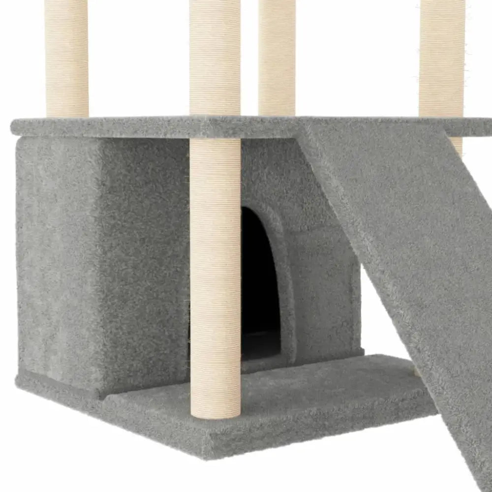 Vidaxl cat tree with sisal scratching posts light grey 133