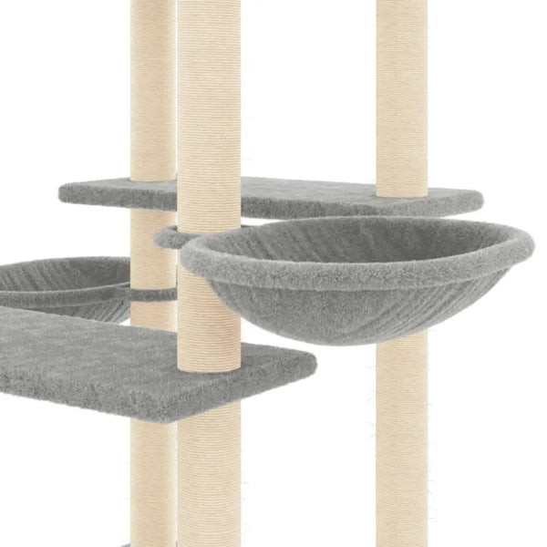 Vidaxl cat tree with sisal scratching posts light grey 133