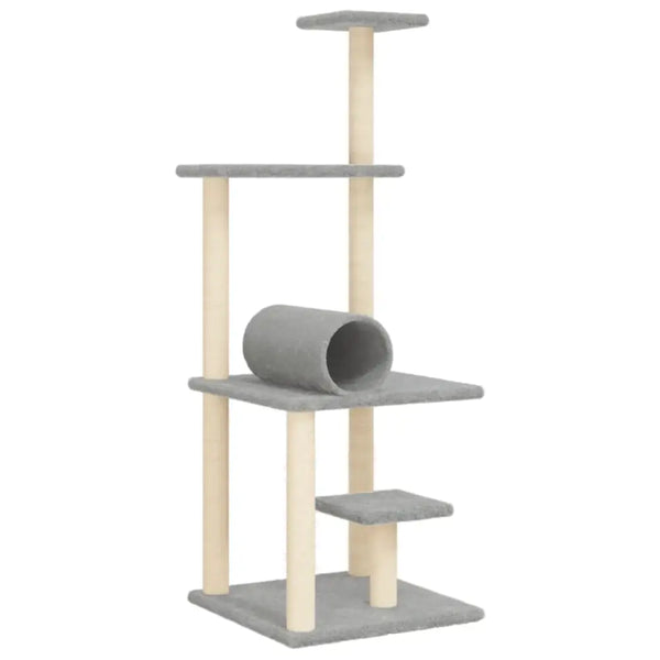 Vidaxl cat tree with sisal scratching posts light grey 136