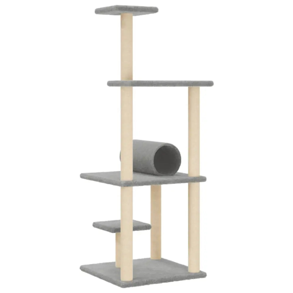 Vidaxl cat tree with sisal scratching posts light grey 136