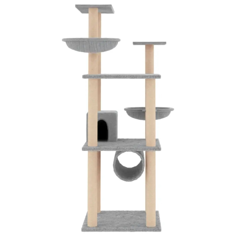 Vidaxl cat tree with sisal scratching posts light grey 141