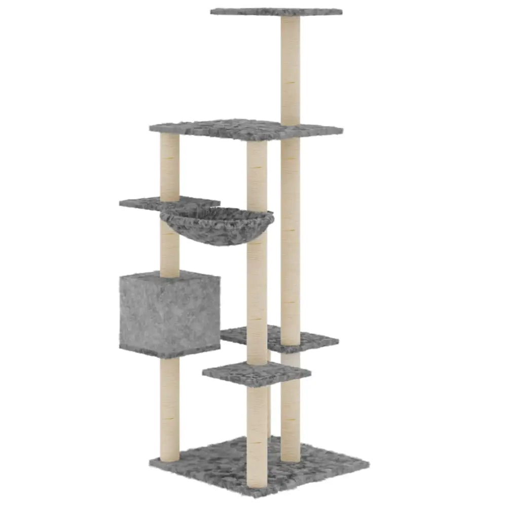 Vidaxl cat tree with sisal scratching posts light grey 142