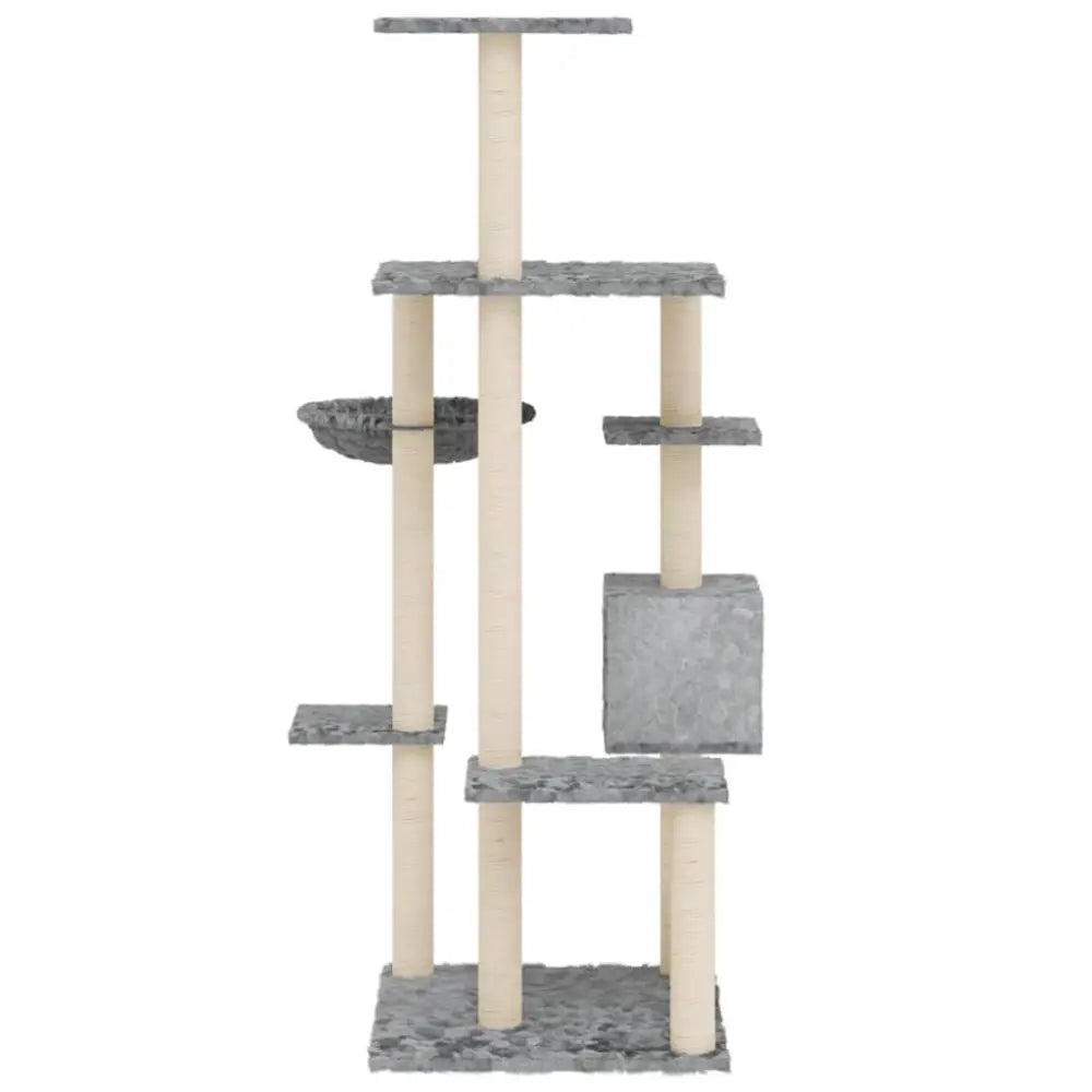 Vidaxl cat tree with sisal scratching posts light grey 142