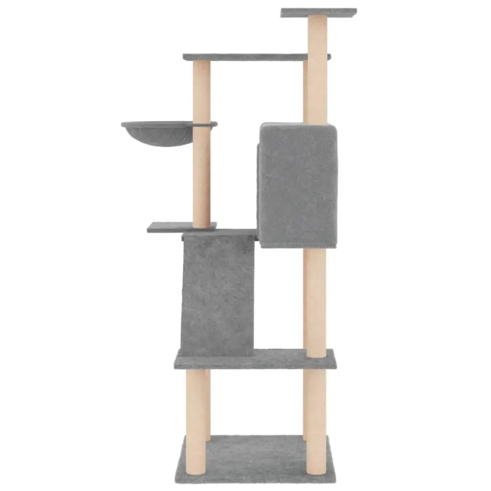 Vidaxl cat tree with sisal scratching posts light grey 143