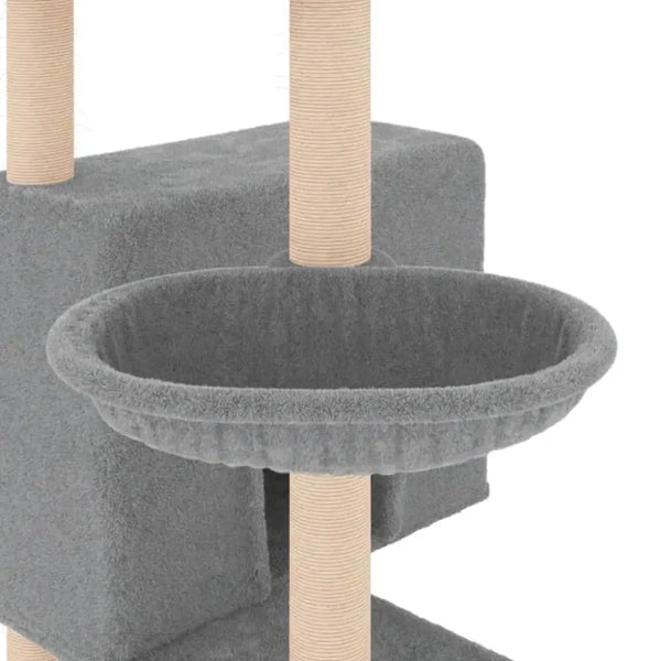 Vidaxl cat tree with sisal scratching posts light grey 143