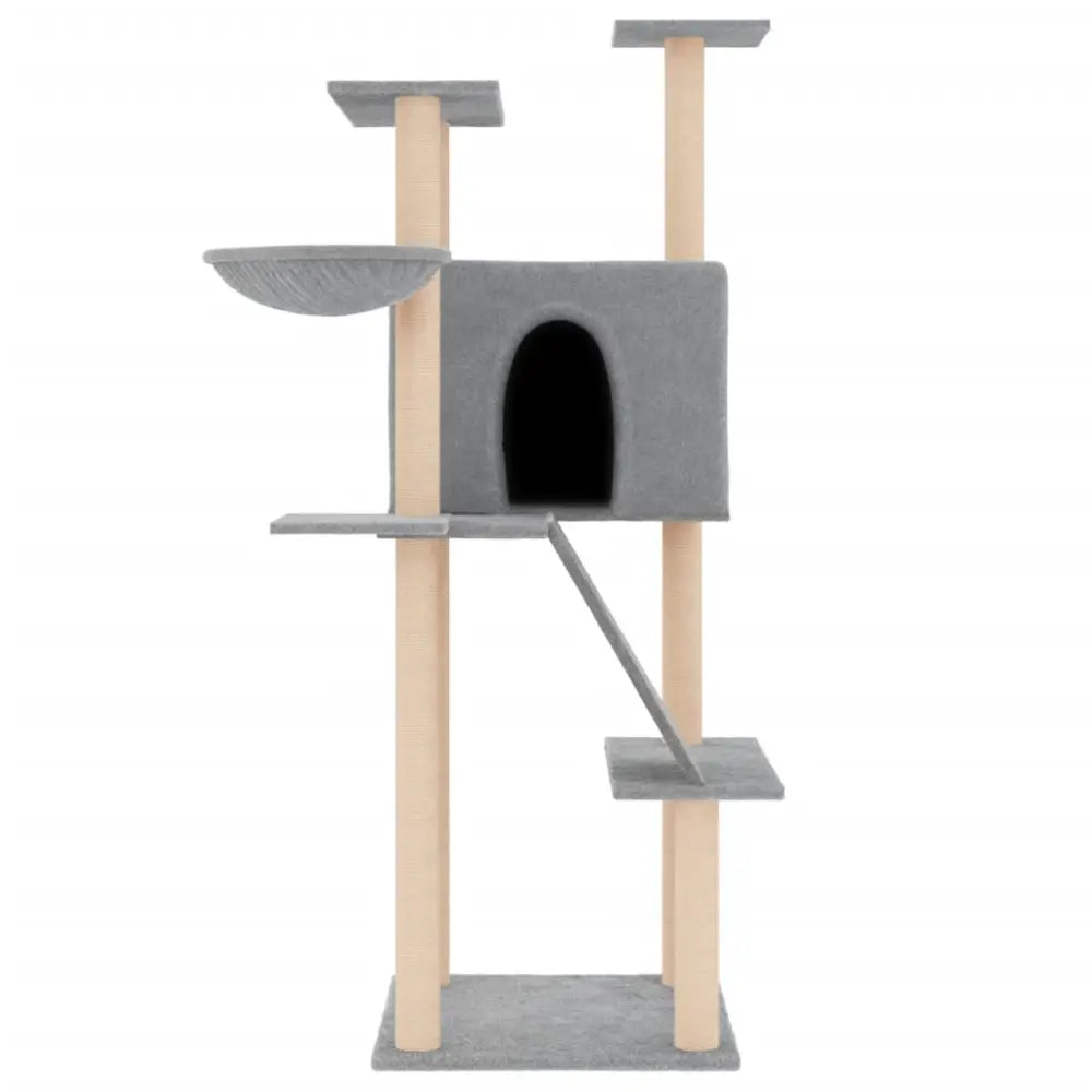 Vidaxl cat tree with sisal scratching posts light grey 143