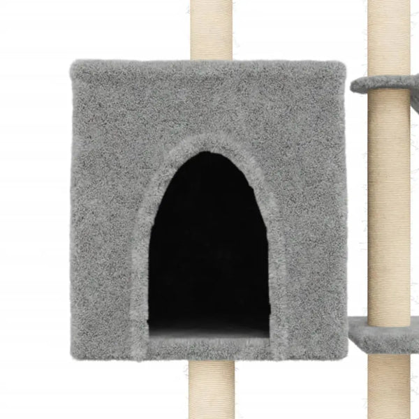 Vidaxl cat tree with sisal scratching posts light grey 145