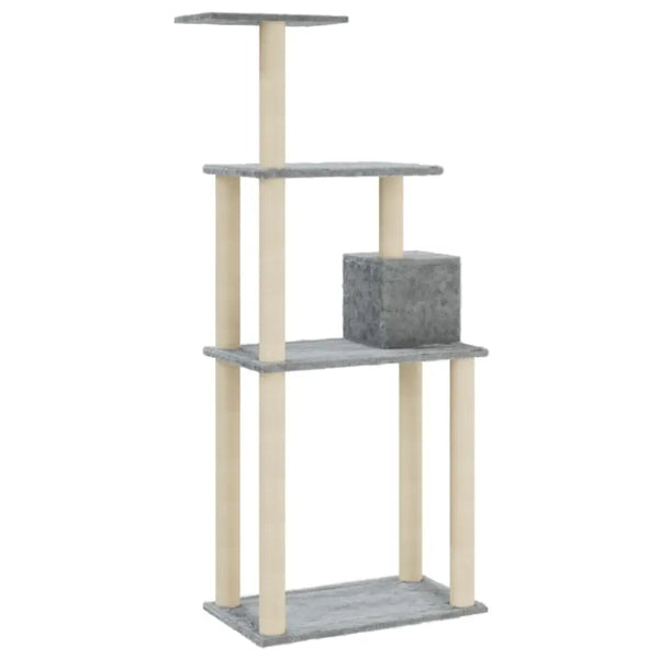 Vidaxl cat tree with sisal scratching posts light grey 147