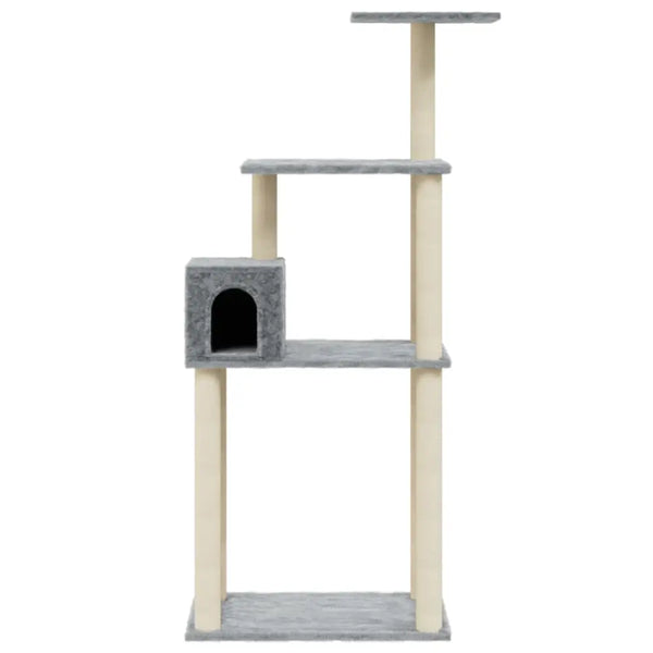 Vidaxl cat tree with sisal scratching posts light grey 147