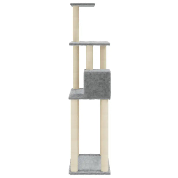 Vidaxl cat tree with sisal scratching posts light grey 147