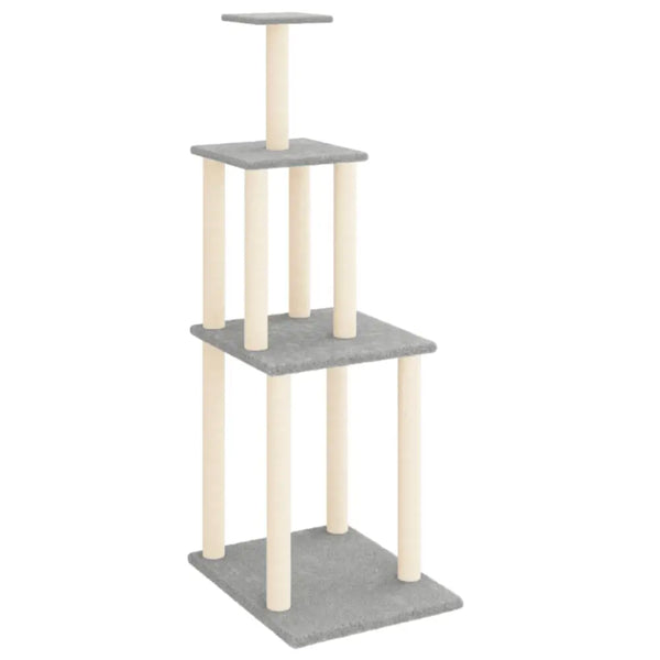 Vidaxl cat tree with sisal scratching posts light grey 149