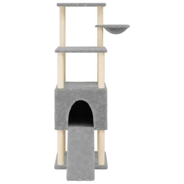 Vidaxl cat tree with sisal scratching posts light grey 153