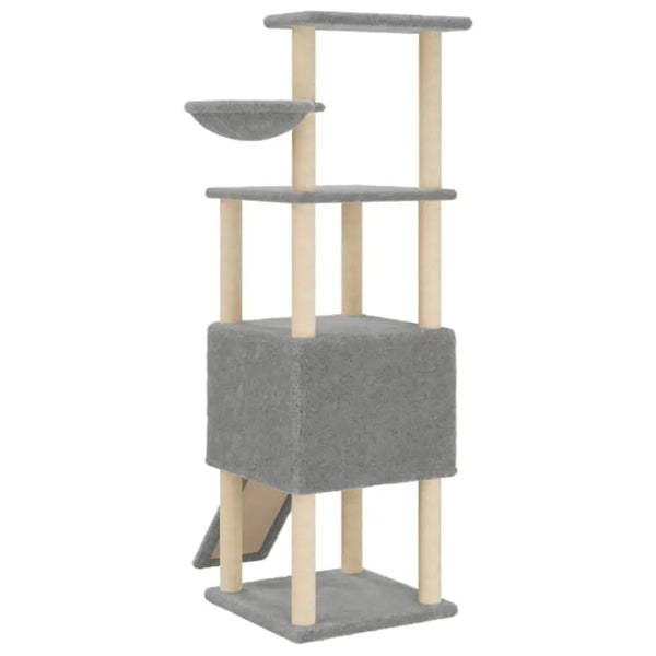 Vidaxl cat tree with sisal scratching posts light grey 153