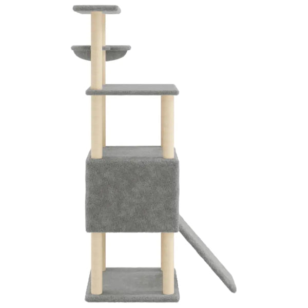 Vidaxl cat tree with sisal scratching posts light grey 153