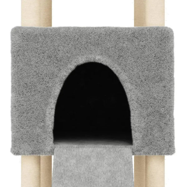 Vidaxl cat tree with sisal scratching posts light grey 153