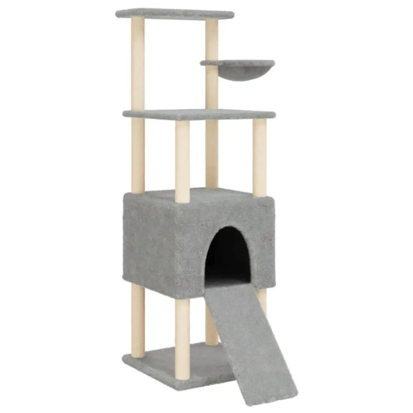 Vidaxl cat tree with sisal scratching posts light grey 153