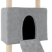 Vidaxl cat tree with sisal scratching posts light grey 153