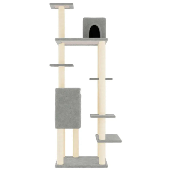 Vidaxl cat tree with sisal scratching posts light grey 154