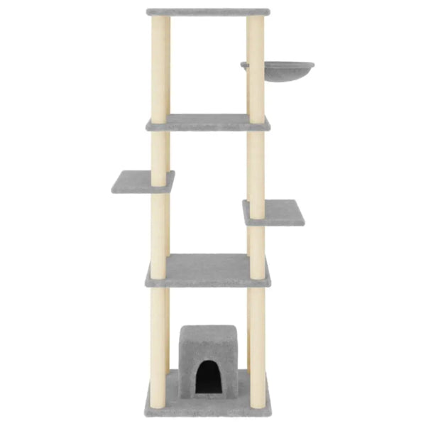 Vidaxl cat tree with sisal scratching posts light grey 154