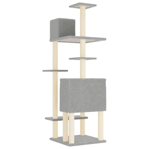 Vidaxl cat tree with sisal scratching posts light grey 154