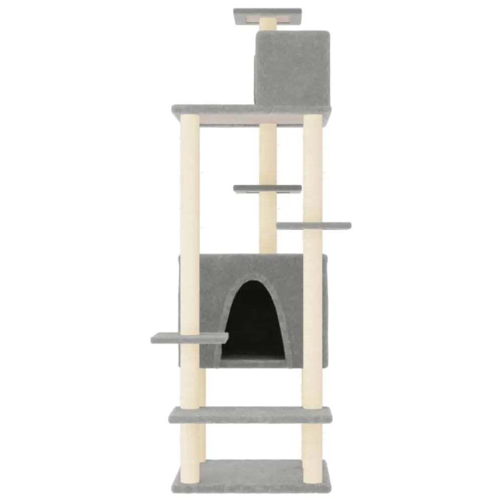 Vidaxl cat tree with sisal scratching posts light grey 154