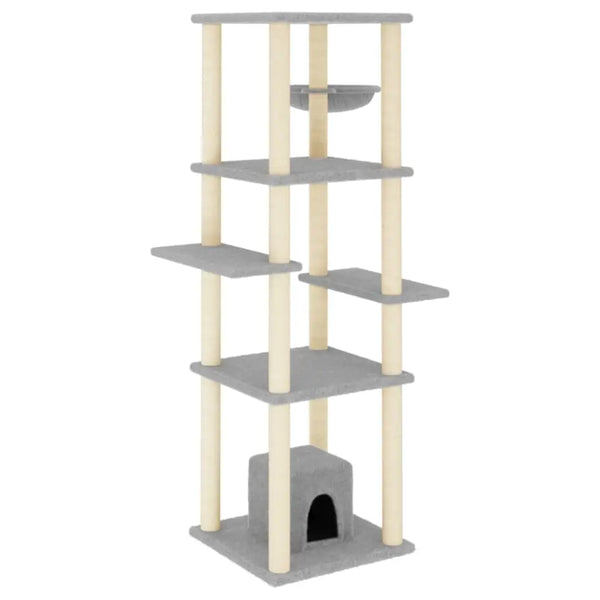 Vidaxl cat tree with sisal scratching posts light grey 154