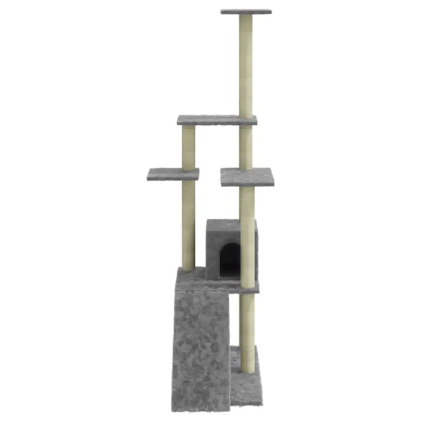 Vidaxl cat tree with sisal scratching posts light grey 155