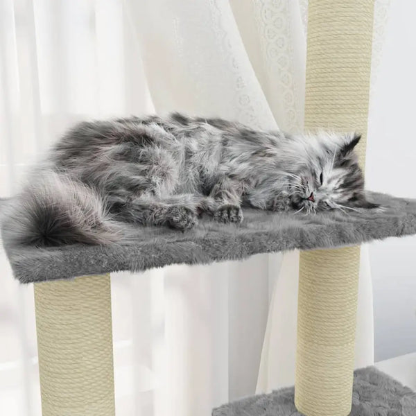 Vidaxl cat tree with sisal scratching posts light grey 155