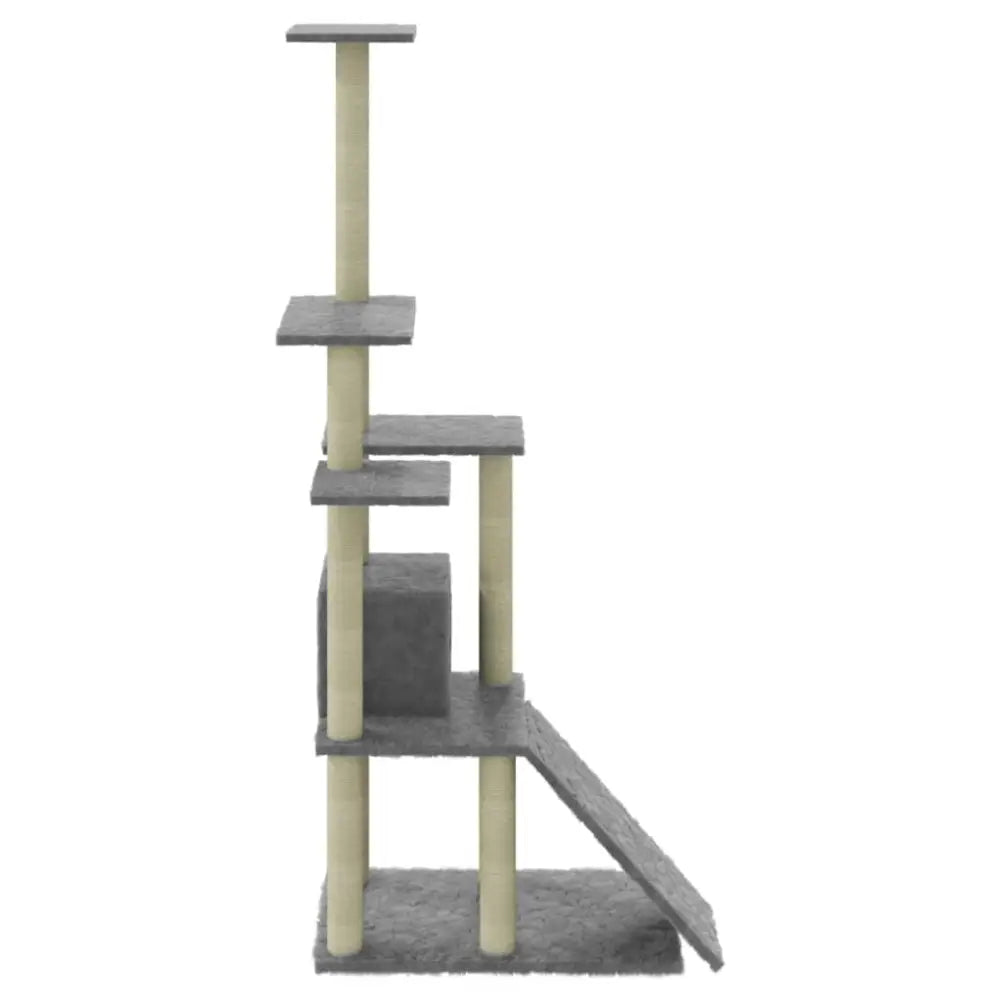 Vidaxl cat tree with sisal scratching posts light grey 155