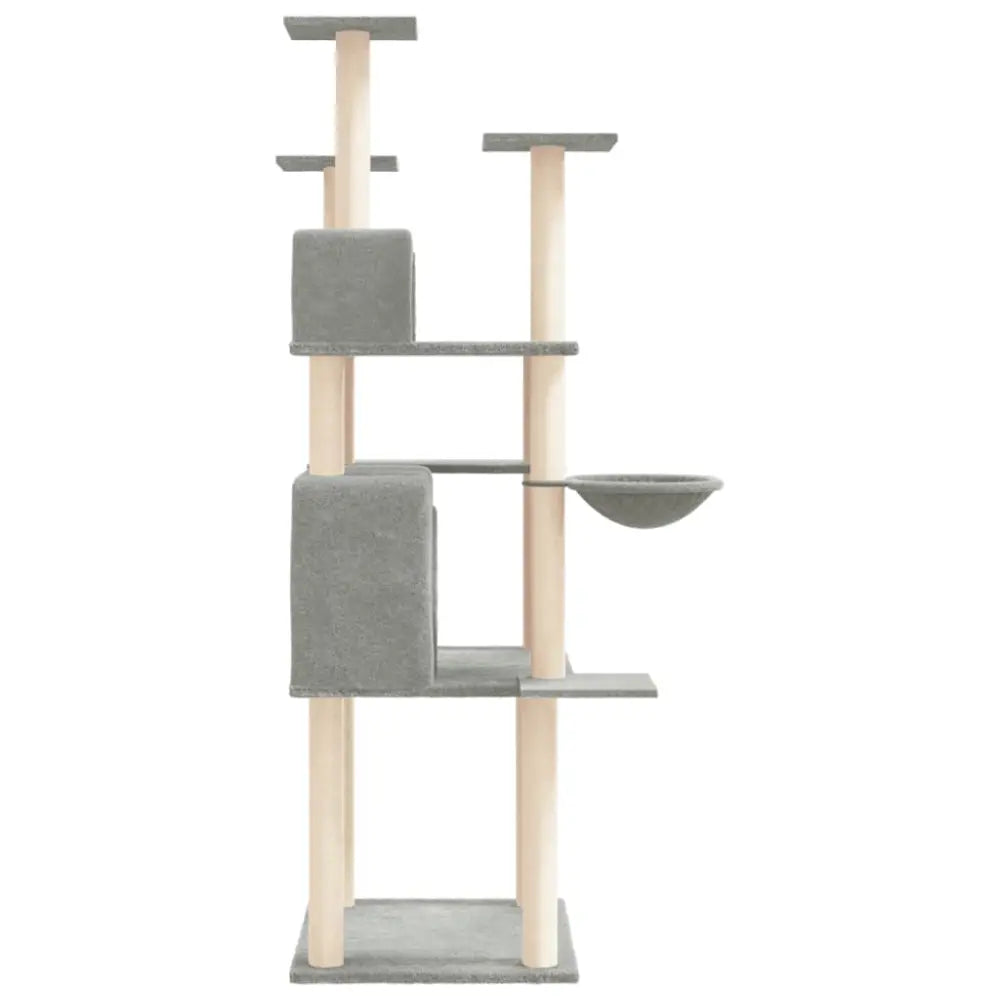 Vidaxl cat tree with sisal scratching posts light grey 166