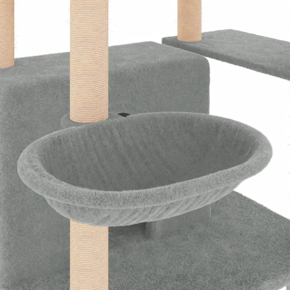 Vidaxl cat tree with sisal scratching posts light grey 166