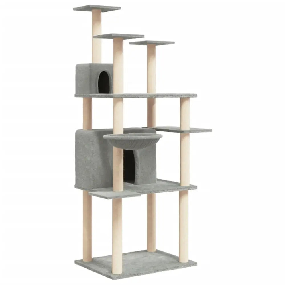 Vidaxl cat tree with sisal scratching posts light grey 166