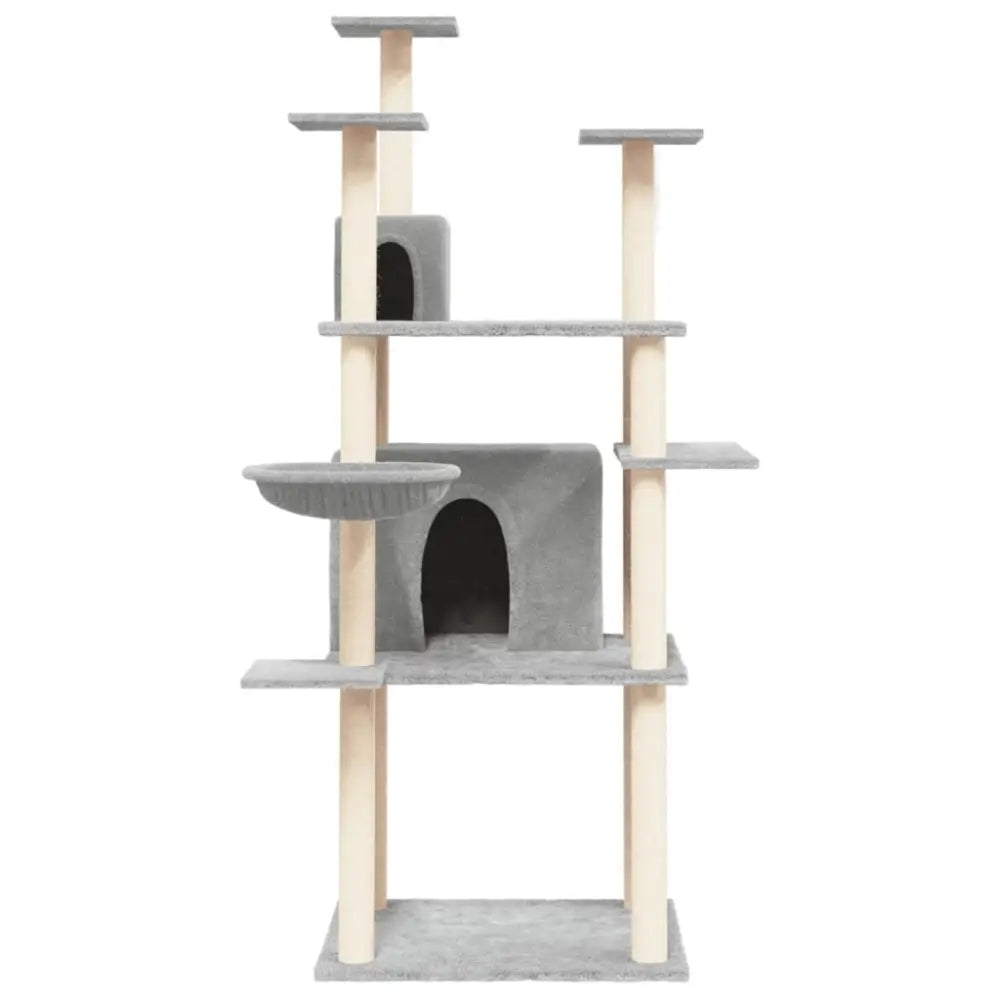 Vidaxl cat tree with sisal scratching posts light grey 166