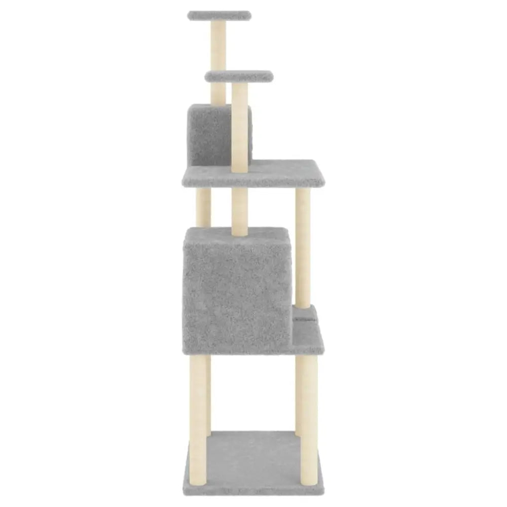 Vidaxl cat tree with sisal scratching posts light grey 167