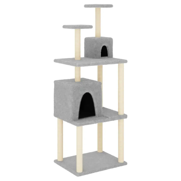 Vidaxl cat tree with sisal scratching posts light grey 167