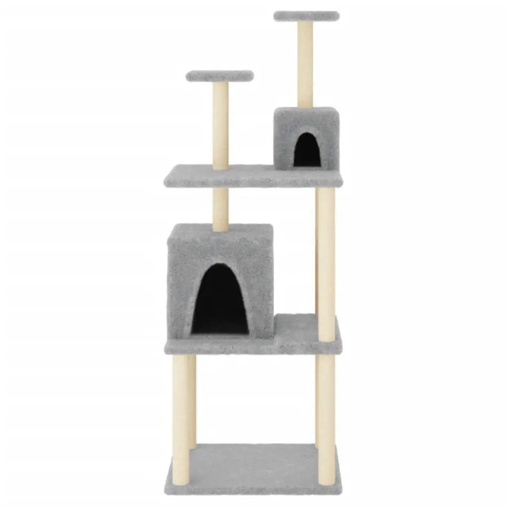 Vidaxl cat tree with sisal scratching posts light grey 167